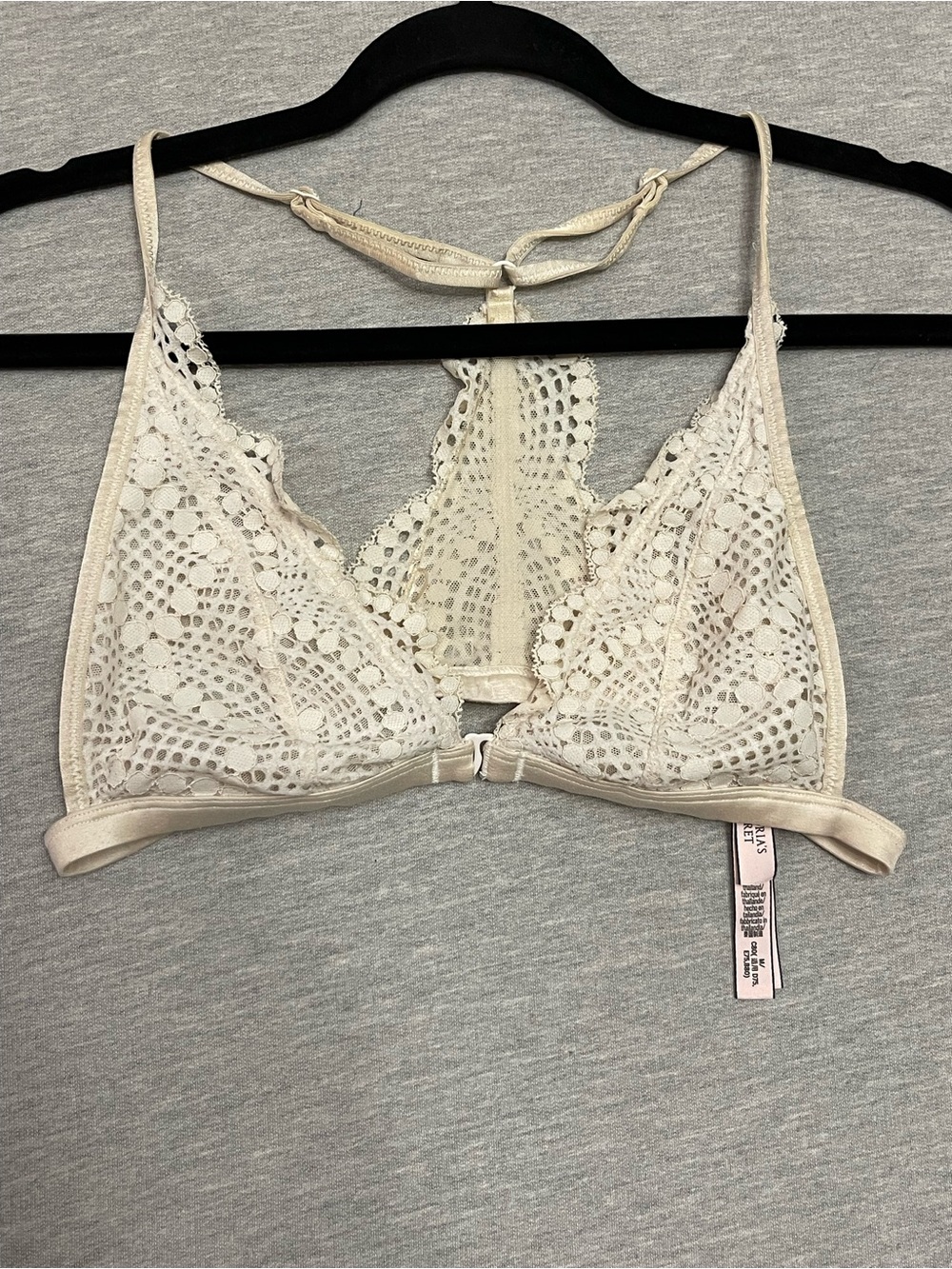 Victoria Secret Lace Racerback Bralette in Cream